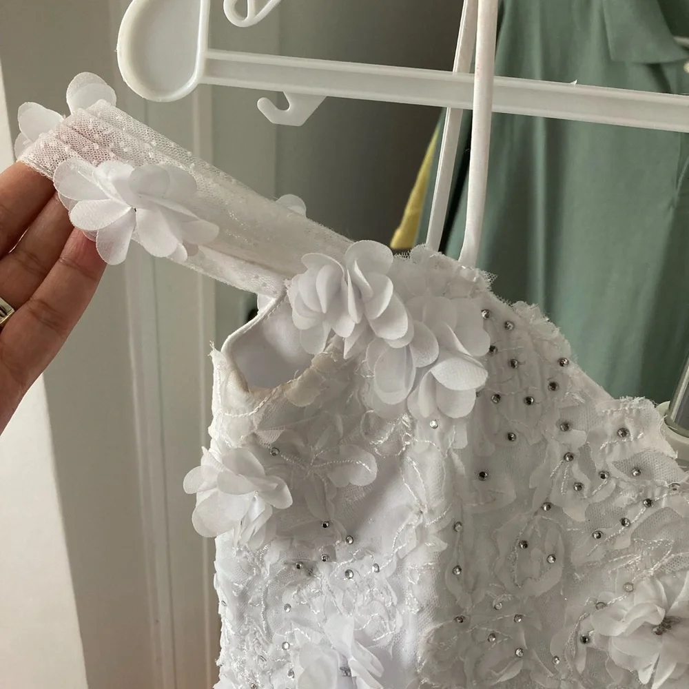 Flower Girl Communion White Dress Dancing Queen size 10 girls